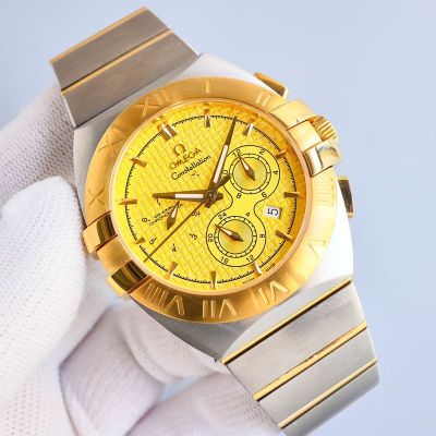 Omega Constellation Doule Eagle 43mm 9100 Movement Black/White/Yellow Face Watch